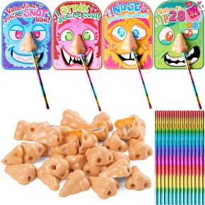 JOYIN 28 pcs I Pick Your Nose Pencil and Sharpener with Valentines Greeting Cards for Kids Party Favor, Classroom Exchange Prizes