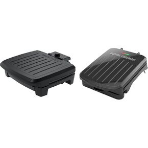 GEORGE FOREMAN® Contact Submersible™ Grill, 5-Serving Grill - Adjustable Temperature & 2-Serving Classic Plate Electric Indoor Grill and Panini Press, Black, GRS040B