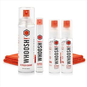 WHOOSH! Screen Cleaner Spray & Microfiber Cloths Bundle | 3.4, 2 & 0.3 fl oz + 4 Microfiber Cloths (6x6)