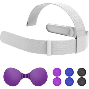 Head Strap for Oculus Quest 2 Headset, Original Replacement Head Strap Compatible with Meta Quest 2, VR Accessories with 3 Pair Thumb Grip Caps and Lens Cover for Oculus Quest 2