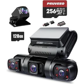 Pruveeo D90-4CH 4K Dash Cam و 256GB/128GB MICRO SD BUNDLE