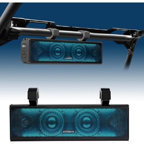 UTV Sound Bar ، Bluetooth Soundbar Soundbar 17 بوصة مع إضاءة RGB ، شريط صوت SXS 4 مكبرات الصوت ، مكبرات صوت مقاومة للماء متوافقة مع Polaris RZR Can-Am