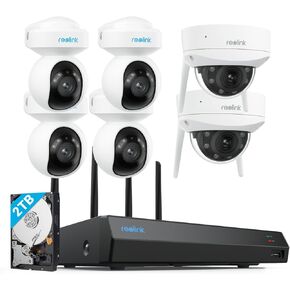4K Wi-Fi 6 Security Camera System, 6pcs WiFi Cameras Outdoor with 10X Digital Zoom, Motion Track, Smart Detection, Color Night Vision,16CH Wi-Fi NVR with 2TB HDD