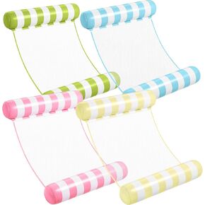 SLOOSH 4 Packs Strip Type Hammock Pool Floats Adults, 4-in-1 Multi-Purpose Inflatable Pool Floats PVC Water Hammock Lounge Floaties