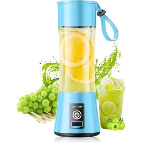 Cordless Portable Blender for Smoothies & Shakes - Personal Size Blender Lightweight & Rechargeable, 380Ml BAP Free Juice Cup with 6 Blades, Freshly Squeezed for Sprots/Picnic