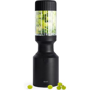 Beast Mighty 850 | Premium Compact Personal Blender | Smoothies, Shakes, Dressings, Sauces, Desserts, Dips | Blends Ice and Frozen Fruit | Includes Extra Lids and Straws | 850W (Carbon Black)