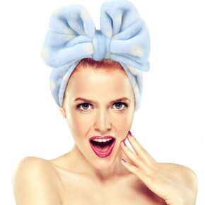 Hairizone Cosmetics Headbands for Washing Face Shower Spa, Soft and Cute Big Bowknot Hair Bands for Women and Girls (Roseo/Pink)