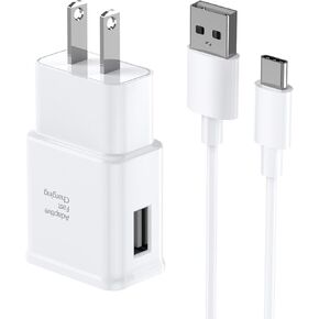 Fast Charger for Samsung Fast Charging Quick Charger USB Type C 6.6ft Cord Cable for Samsung Galaxy Phone S10/S9/S8/Plus/A51/A52/A53/S25/S24/S23/S22/S21/S20/Ultra/Note20/Note10/Note9/Note8/White