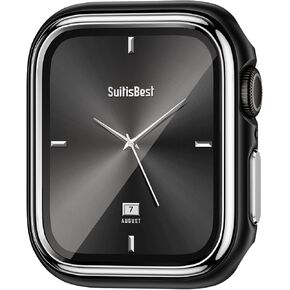 Suitisbest Metal Case Compatible with Apple Watch Series 6 5 4 SE 40mm with Screen Protector, Elegant Shimmering Metal Bumper Luxe Protection for Women‘s iWatch 40 mm