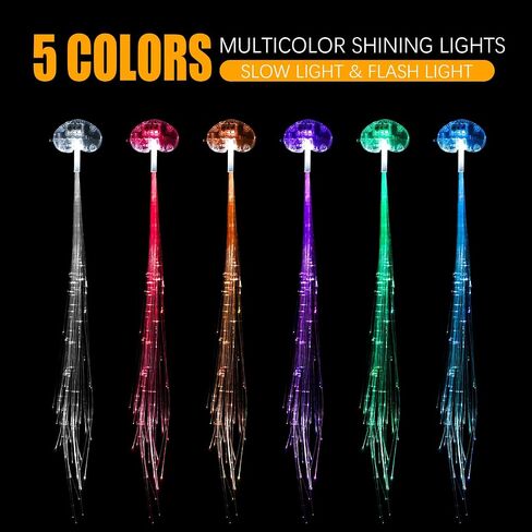 15 Pack Led Light Up Fairy Hair Accessories Braid Extension Clips for Women Girls, Glow in the Dark Party Favors Supplies Neon Rave Accessories Wig for Festival Halloween Christmas Birthday in Saudi Arabia