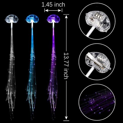 15 Pack Led Light Up Fairy Hair Accessories Braid Extension Clips for Women Girls, Glow in the Dark Party Favors Supplies Neon Rave Accessories Wig for Festival Halloween Christmas Birthday in Saudi Arabia