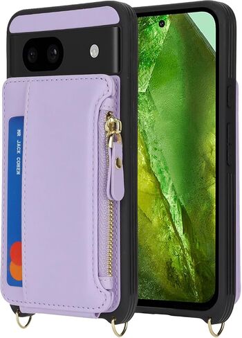 Cavor for Google Pixel 8 Pro Case Wallet مع حزام ، Pixel 8 Pro Leather Zipper Pocket Card Case - Leopard White in Saudi Arabia