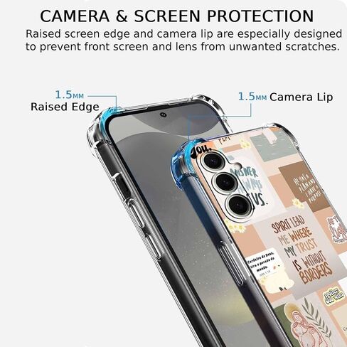 قضية Galaxy S24 مع تصميم اقتباسات مسيحية ، ونمط آية يسوع الله الكتاب المقدس ، واضحة ناعمة الصدمات TPU ، 6.2 "(كريستيان ، S24) in Kuwait