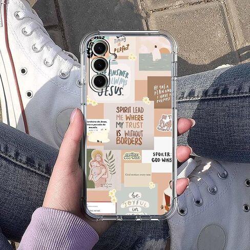 قضية Galaxy S24 مع تصميم اقتباسات مسيحية ، ونمط آية يسوع الله الكتاب المقدس ، واضحة ناعمة الصدمات TPU ، 6.2 "(كريستيان ، S24) in Kuwait