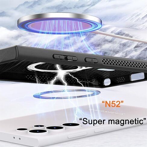 Ysnzaq Honeycomb Case for Samsung Galaxy S25 Ultra (Not S25), [Support Wireless Charging] Heat Dissipation Breathable Cooling Shockproof Protective Case for Samsung Galaxy S25 Ultra SR Black in Kuwait