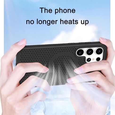 Ysnzaq Honeycomb Case for Samsung Galaxy S25 Ultra (Not S25), [Support Wireless Charging] Heat Dissipation Breathable Cooling Shockproof Protective Case for Samsung Galaxy S25 Ultra SR Black in Kuwait