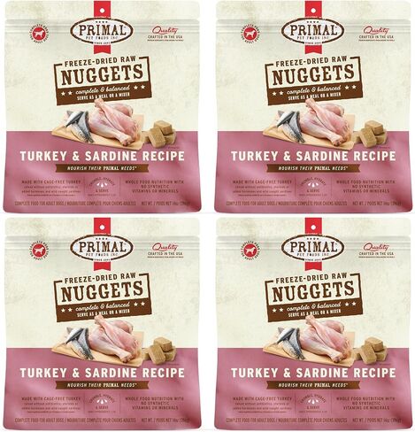 Primal Freeze Dried Dog Food Nuggets, Chicken; Complete Balanced Meal, Topper or Treat; Premium, Healthy, Grain Free, High Protein Raw Dog Food, 14 oz in Kuwait