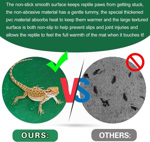 Bearded Dragon Tank Accessories, Reptile Terrarium Carpet Substrate for Leopard Gecko, Lizard, Iguana, Snake, Tortoise, Non-Adhesive Reptile Habitat Bedding(Black 79inch) in Kuwait