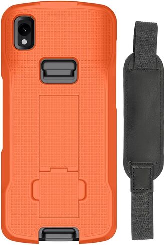 CASE + COSTRAP LOCK COMBO لـ ZEBRA TC22 TC27 ماسحة الكمبيوتر المحمولة ، غلاف واقي الصدفة الصلب NAKEDCELLPHOND مع Kickstand - Black in Kuwait