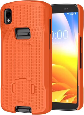 CASE + COSTRAP LOCK COMBO لـ ZEBRA TC22 TC27 ماسحة الكمبيوتر المحمولة ، غلاف واقي الصدفة الصلب NAKEDCELLPHOND مع Kickstand - Black in Kuwait