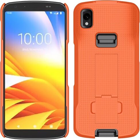 CASE + COSTRAP LOCK COMBO لـ ZEBRA TC22 TC27 ماسحة الكمبيوتر المحمولة ، غلاف واقي الصدفة الصلب NAKEDCELLPHOND مع Kickstand - Black in Kuwait