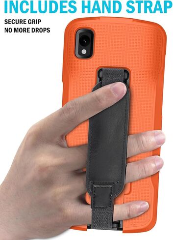 CASE + COSTRAP LOCK COMBO لـ ZEBRA TC22 TC27 ماسحة الكمبيوتر المحمولة ، غلاف واقي الصدفة الصلب NAKEDCELLPHOND مع Kickstand - Black in Kuwait