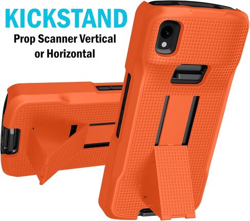 CASE + COSTRAP LOCK COMBO لـ ZEBRA TC22 TC27 ماسحة الكمبيوتر المحمولة ، غلاف واقي الصدفة الصلب NAKEDCELLPHOND مع Kickstand - Black in Kuwait
