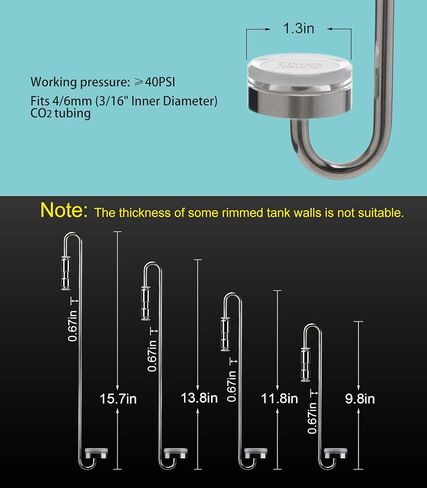حوض Aquarium المقاوم للصدأ CO2 Dubfuser Atomizer مع صمام فحص متكامل ، DC300-25 in Kuwait