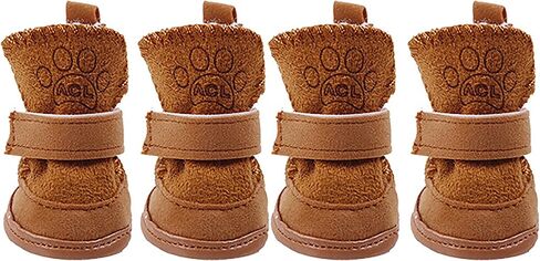 Puppy Snow Booties for Small Dogs, Chihuahua Booties for Winter, Tiny Cat Booties, Cat Shoes for Cold Weather Pink Label 3 in Saudi Arabia
