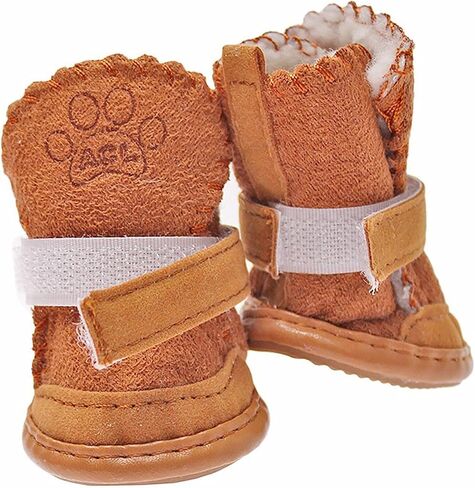 Puppy Snow Booties for Small Dogs, Chihuahua Booties for Winter, Tiny Cat Booties, Cat Shoes for Cold Weather Pink Label 3 in Saudi Arabia