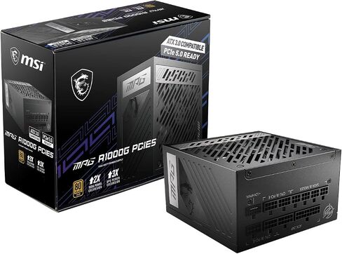 MSI MPG A1000G PCIE 5 & ATX 3.0 إمدادات الطاقة للألعاب - وحدات كاملة - 80 بالإضافة إلى الذهب المعتمد 1000W - 100 ٪ من المكثفات اليابانية 105 درجة مئوية - حجم مضغوط - ATX PSU (متجدد) in Kuwait