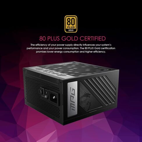 MSI MPG A1000G PCIE 5 & ATX 3.0 إمدادات الطاقة للألعاب - وحدات كاملة - 80 بالإضافة إلى الذهب المعتمد 1000W - 100 ٪ من المكثفات اليابانية 105 درجة مئوية - حجم مضغوط - ATX PSU (متجدد) in Kuwait
