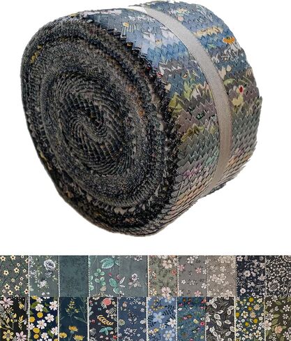40 Strip Jelly Roll Fabric Strips for Sewing, 100% Cotton Fabric for Quilting Crafting, Precut Fabric Bundles, Patchwork Precut Quilt Squares-2.5" x 44" Green Forest in Saudi Arabia