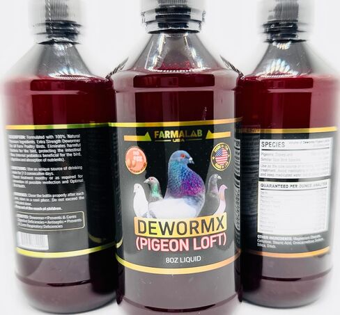 Farmalab Natural Dewormer No Withdraw Hens, Ducks, Roosters, Turkeys, Goose, Parakeets, Cockatiels, Lovebirds, Finches, Quakers, Pigeons, Palomas, Buchones, All Baby Chicks (8oz, Poultry Farm) in Saudi Arabia