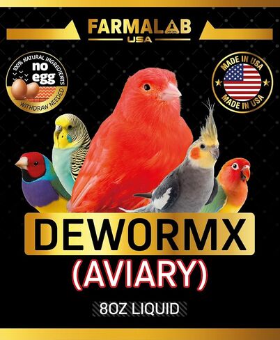 Farmalab Natural Dewormer No Withdraw Hens, Ducks, Roosters, Turkeys, Goose, Parakeets, Cockatiels, Lovebirds, Finches, Quakers, Pigeons, Palomas, Buchones, All Baby Chicks (8oz, Poultry Farm) in Saudi Arabia
