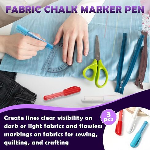 4PCS Sewing Chalk for Fabric, Wipeable and Washable Fabric Chalk for Sewing, Tailors Chalk for Fabric Etailed Marking on Fabrics, Cottons, Leathers - Blue, White, Red, Yellow in Kuwait