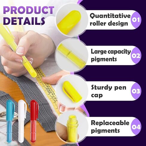 4PCS Sewing Chalk for Fabric, Wipeable and Washable Fabric Chalk for Sewing, Tailors Chalk for Fabric Etailed Marking on Fabrics, Cottons, Leathers - Blue, White, Red, Yellow in Kuwait