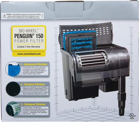 Marineland Penguin Bio-Wheel Power Filter 200 GPH, Multi-Stage Aquarium Filtration in Kuwait