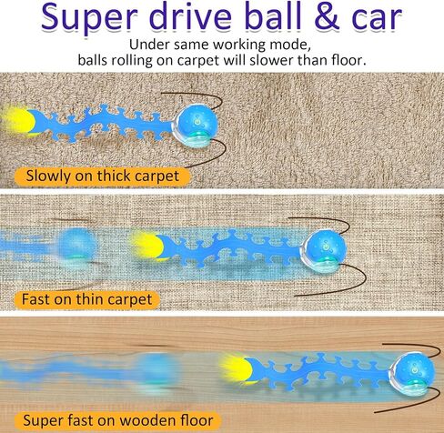 Interactive Cat Toys Ball for Indoor Cats Fast Rolling on Carpet, Chirping & Motion Activate Cat Toys (Red) in Saudi Arabia