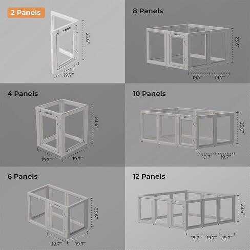 Clear Acrylic Plastic Dog Playpen Indoor,for Puppy Cat Rabbit Ferret Transparent Pet Pen,Easy Assemble Enclosure,Preferable for Small Dogs (12 Panels (White)) in Saudi Arabia
