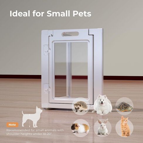 Clear Acrylic Plastic Dog Playpen Indoor,for Puppy Cat Rabbit Ferret Transparent Pet Pen,Easy Assemble Enclosure,Preferable for Small Dogs (12 Panels (White)) in Saudi Arabia
