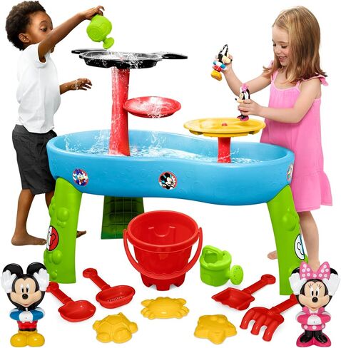 Spidey and His Amazing Friends Water Table by Delta Children| 3-Tier Water Play Table with 9-Piece Toy Set | Water Sensory Table + Summer Beach Toys for Outside Backyard for Toddlers Ages 2+, Blue in Saudi Arabia
