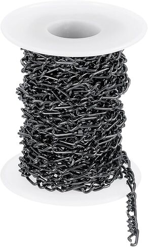 uxcell 16.4Feet Aluminum Link Chain, Link Cable Chain Twist Oval Plated Chain Bulk Craft Jewelry Making Chain Roll for DIY Necklaces Bracelets Anklets, 7x5x1.4mm, 3:1(S:L), Silver in Saudi Arabia
