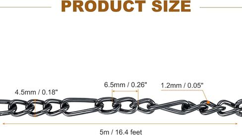 uxcell 16.4Feet Aluminum Link Chain, Link Cable Chain Twist Oval Plated Chain Bulk Craft Jewelry Making Chain Roll for DIY Necklaces Bracelets Anklets, 7x5x1.4mm, 3:1(S:L), Silver in Saudi Arabia