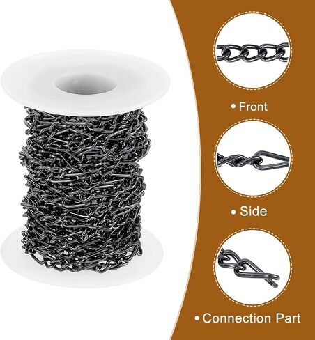 uxcell 16.4Feet Aluminum Link Chain, Link Cable Chain Twist Oval Plated Chain Bulk Craft Jewelry Making Chain Roll for DIY Necklaces Bracelets Anklets, 7x5x1.4mm, 3:1(S:L), Silver in Saudi Arabia