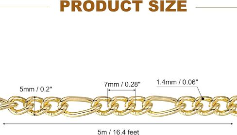 uxcell 16.4Feet Aluminum Link Chain, Link Cable Chain Twist Oval Plated Chain Bulk Craft Jewelry Making Chain Roll for DIY Necklaces Bracelets Anklets, 7x5x1.4mm, 3:1(S:L), Silver in Saudi Arabia