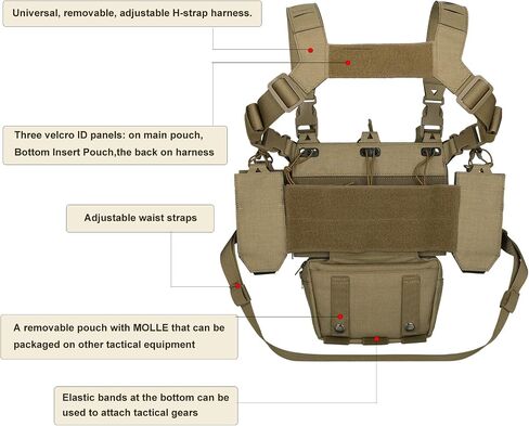 yakeda tactical stest mini stest مع حقيبة مجلة قابلة للتعديل قابلة للضبط للليزر سترة صدر molle molle in Kuwait