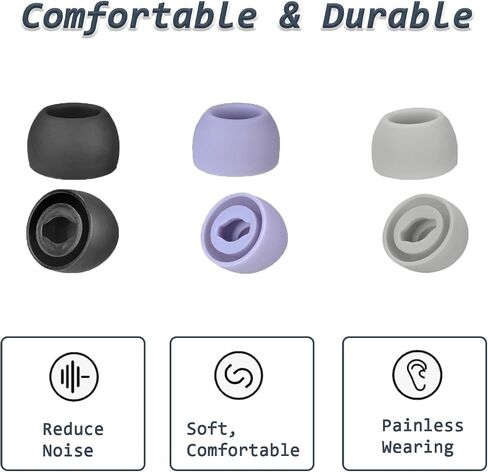 6 Pairs Replacement Eartips for Samsung Galaxy Buds Pro Headphones, Silicone Tips Earbuds Eartips Set, L/M/S Earplug Replacement Accessories-Black in Saudi Arabia