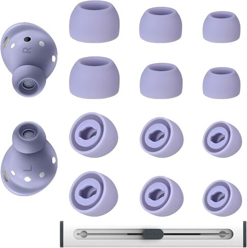 6 Pairs Replacement Eartips for Samsung Galaxy Buds Pro Headphones, Silicone Tips Earbuds Eartips Set, L/M/S Earplug Replacement Accessories-Black in Saudi Arabia