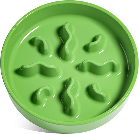 Ceramic Slow Feeder Dog Bowls Small Breed, 0.5 Cups Dog Food Dish for Fast Eaters, Puzzle Bowl for Small Dogs and Cats, 5.5 Inch-Blue in Saudi Arabia